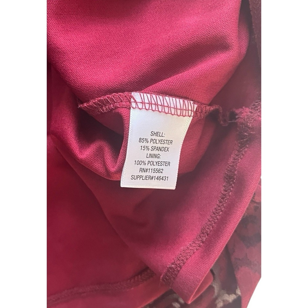 Disney Princess Women's Size S Burgundy Lace Wrap Dress‎ V-Neck Long Sleeve - Picture 4 of 9